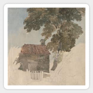 Cottage and Trees by David Cox Magnet